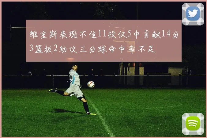 维金斯表现不佳11投仅5中贡献14分3篮板2助攻三分球命中率不足